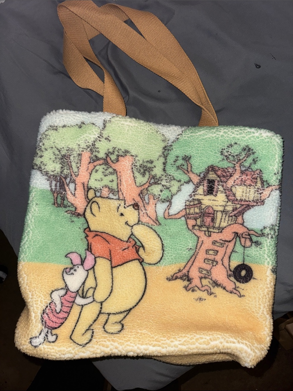 Disney Winnie the Pooh Plush Tote Bag - Yellow, Green, Tan